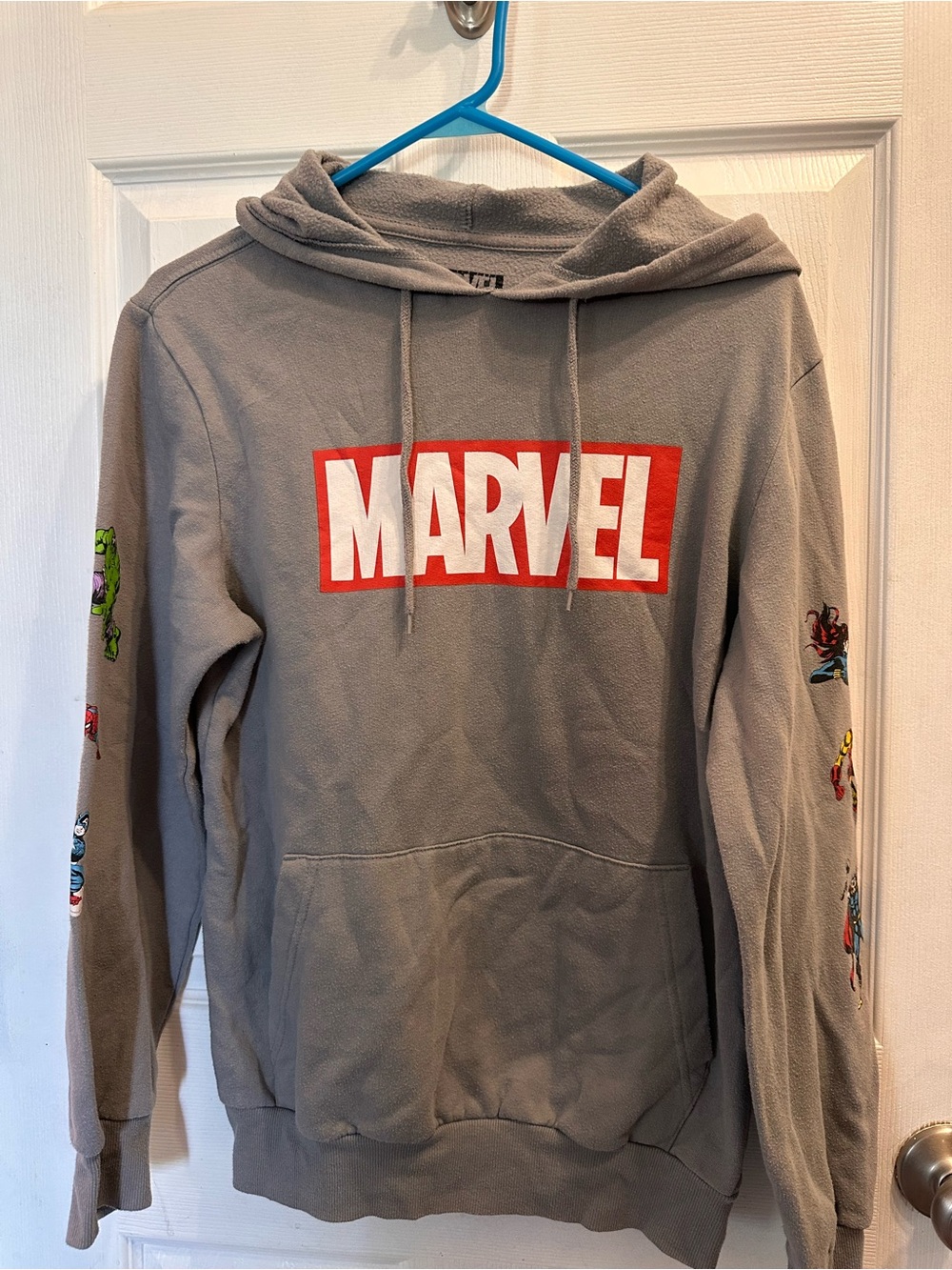 Marvel Gray Hoodie with Red & White Logo